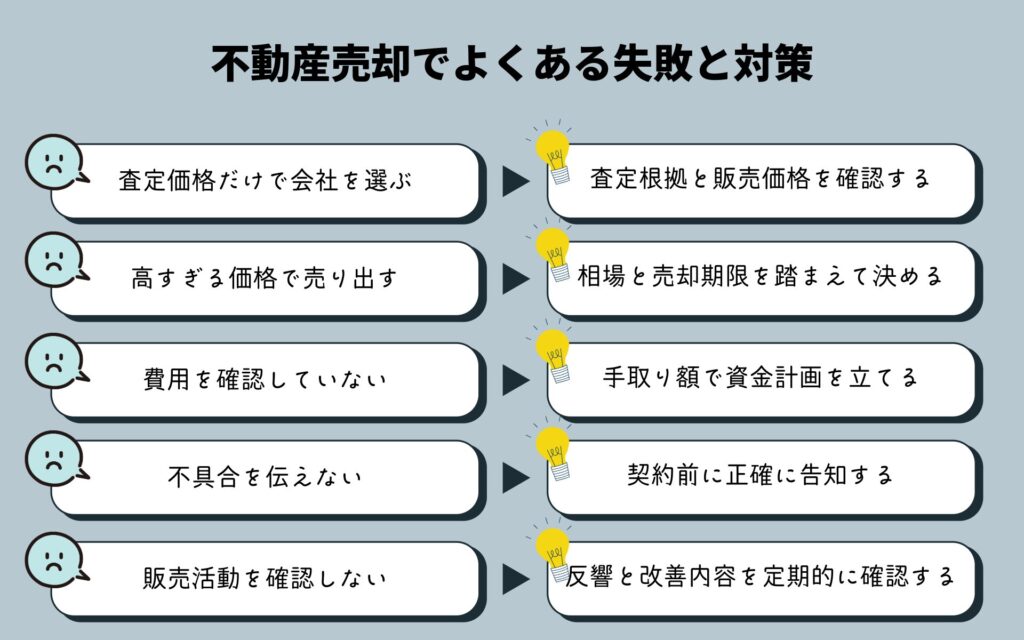 不動産売却でよくある失敗と対策