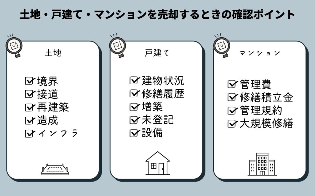 土地・戸建て・マンションを売却するときの確認ポイント