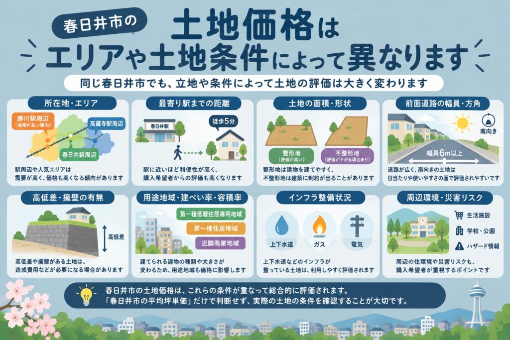 春日井市の土地価格がエリアや土地条件によって異なる理由
