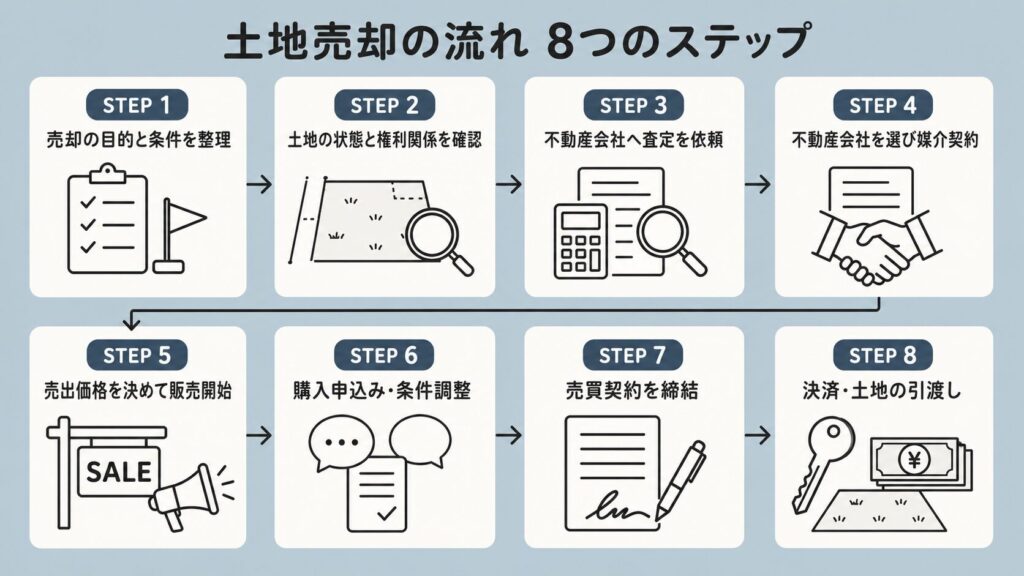 土地売却の準備から引渡しまでの8つの流れ  