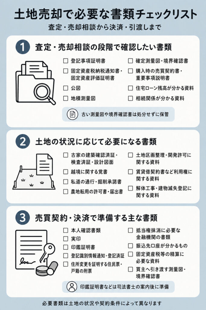 土地売却で査定から引渡しまでに必要な書類のチェックリスト