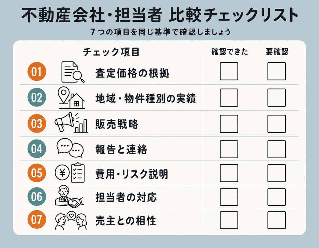不動産会社と担当者を比較するチェックリスト