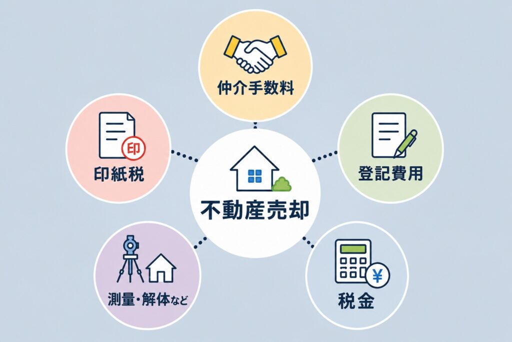 不動産売却にかかる主な費用の一覧