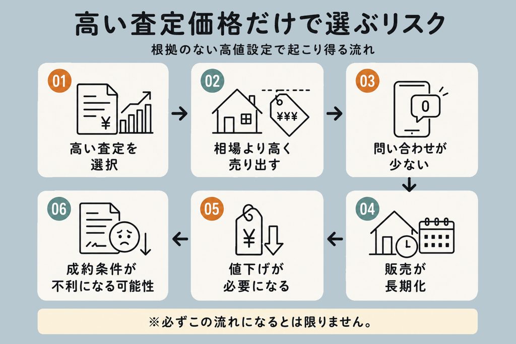 高い査定価格だけで不動産会社を選んだ場合のリスク