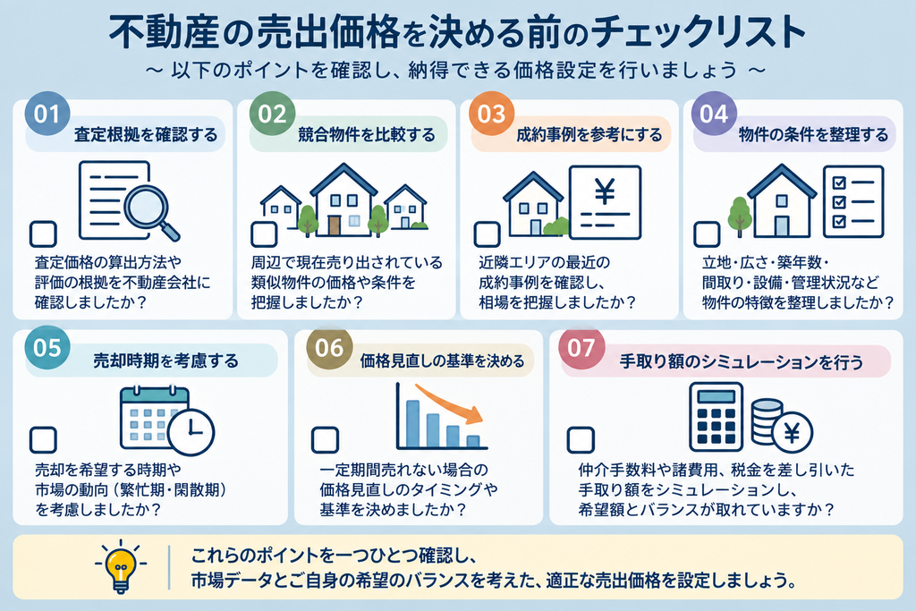 不動産の売出価格を決める前のチェックリスト